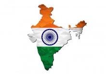 Mappa e bandiera India